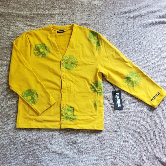 Pleasures Freeze Cardigan Yellow NWT - Picture 4 of 14